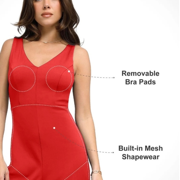 New red popilush shapewear jumpsuit - Picture 5 of 8